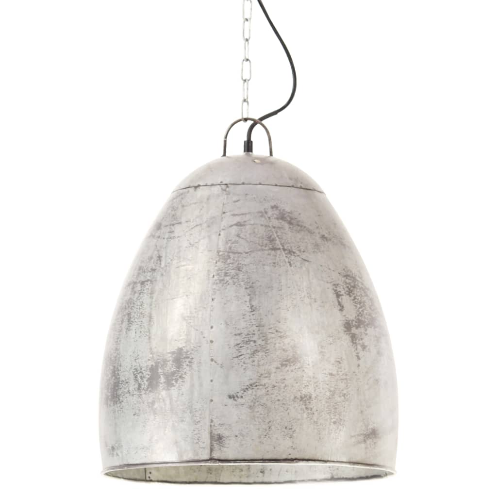 Hanglamp industrieel rond 25 W E27 42 cm zilverkleurig is nu te koop bij PeponiXL, paradijselijk wonen!