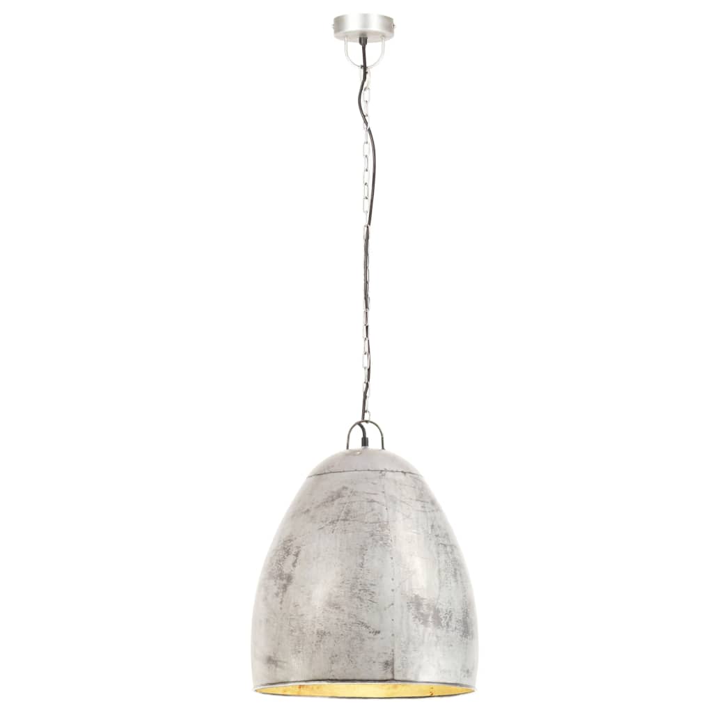 Hanglamp industrieel rond 25 W E27 42 cm zilverkleurig is nu te koop bij PeponiXL, paradijselijk wonen!