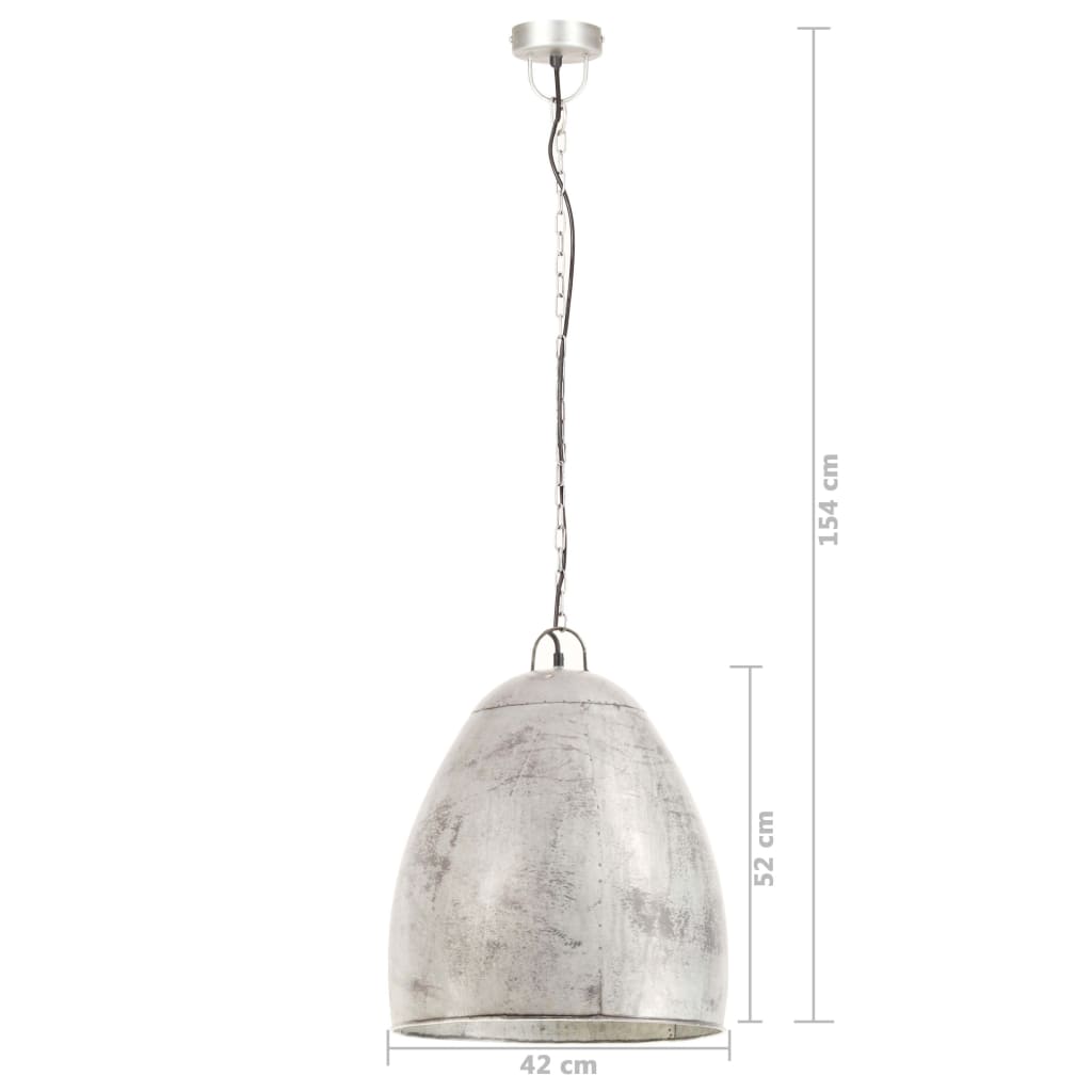 Hanglamp industrieel rond 25 W E27 42 cm zilverkleurig is nu te koop bij PeponiXL, paradijselijk wonen!