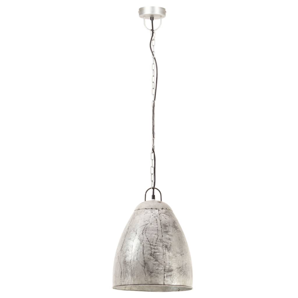 Hanglamp industrieel rond 25 W E27 32 cm zilverkleurig is nu te koop bij PeponiXL, paradijselijk wonen!