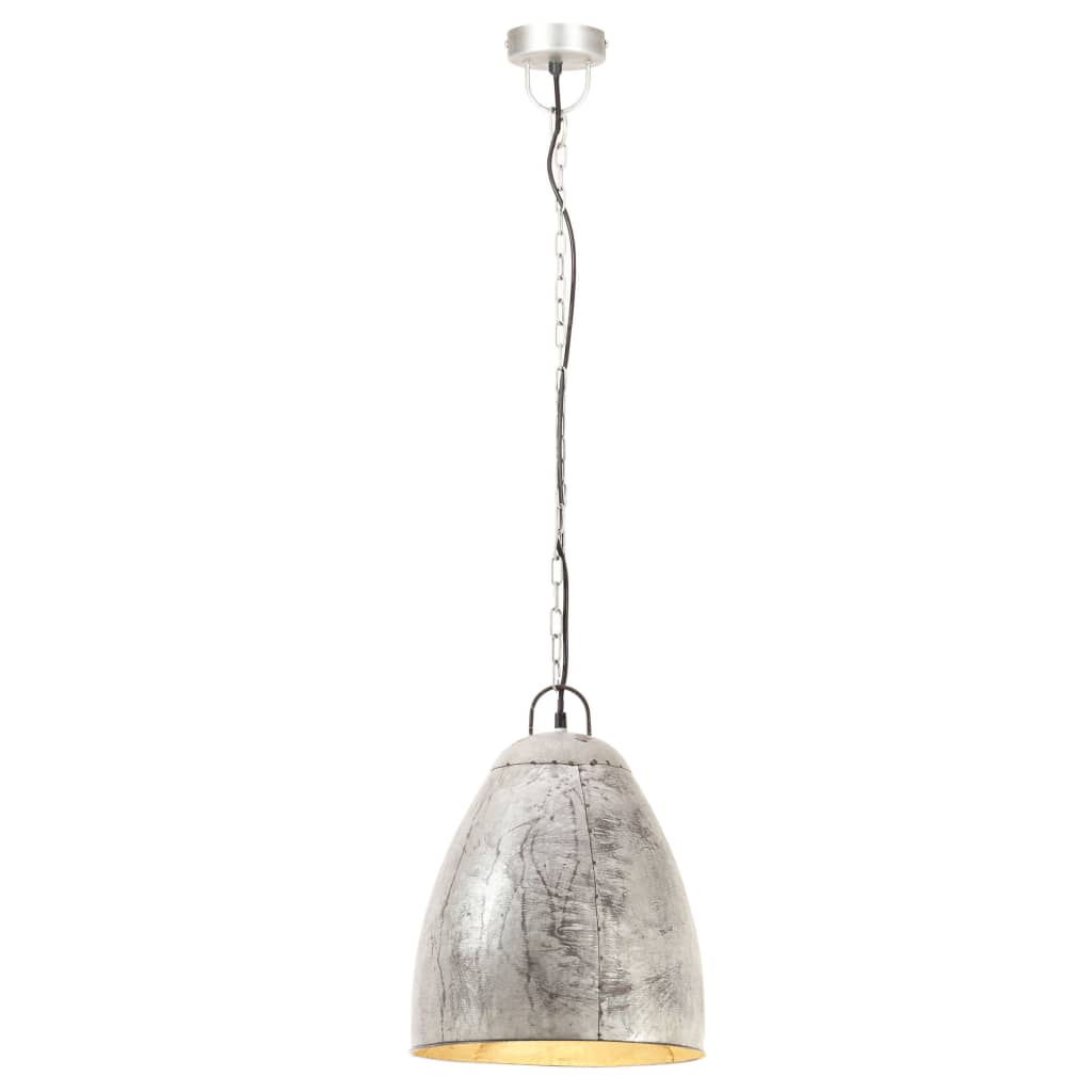 Hanglamp industrieel rond 25 W E27 32 cm zilverkleurig is nu te koop bij PeponiXL, paradijselijk wonen!