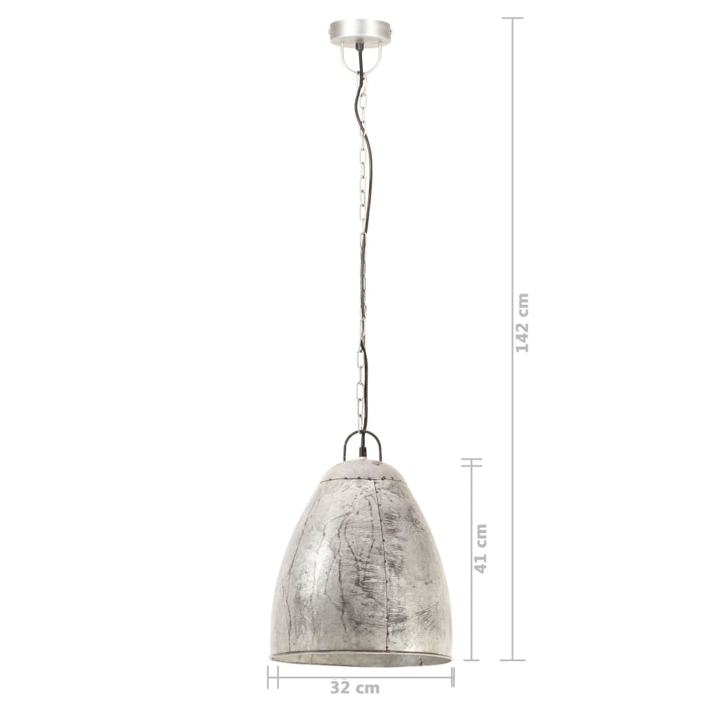 Hanglamp industrieel rond 25 W E27 32 cm zilverkleurig is nu te koop bij PeponiXL, paradijselijk wonen!