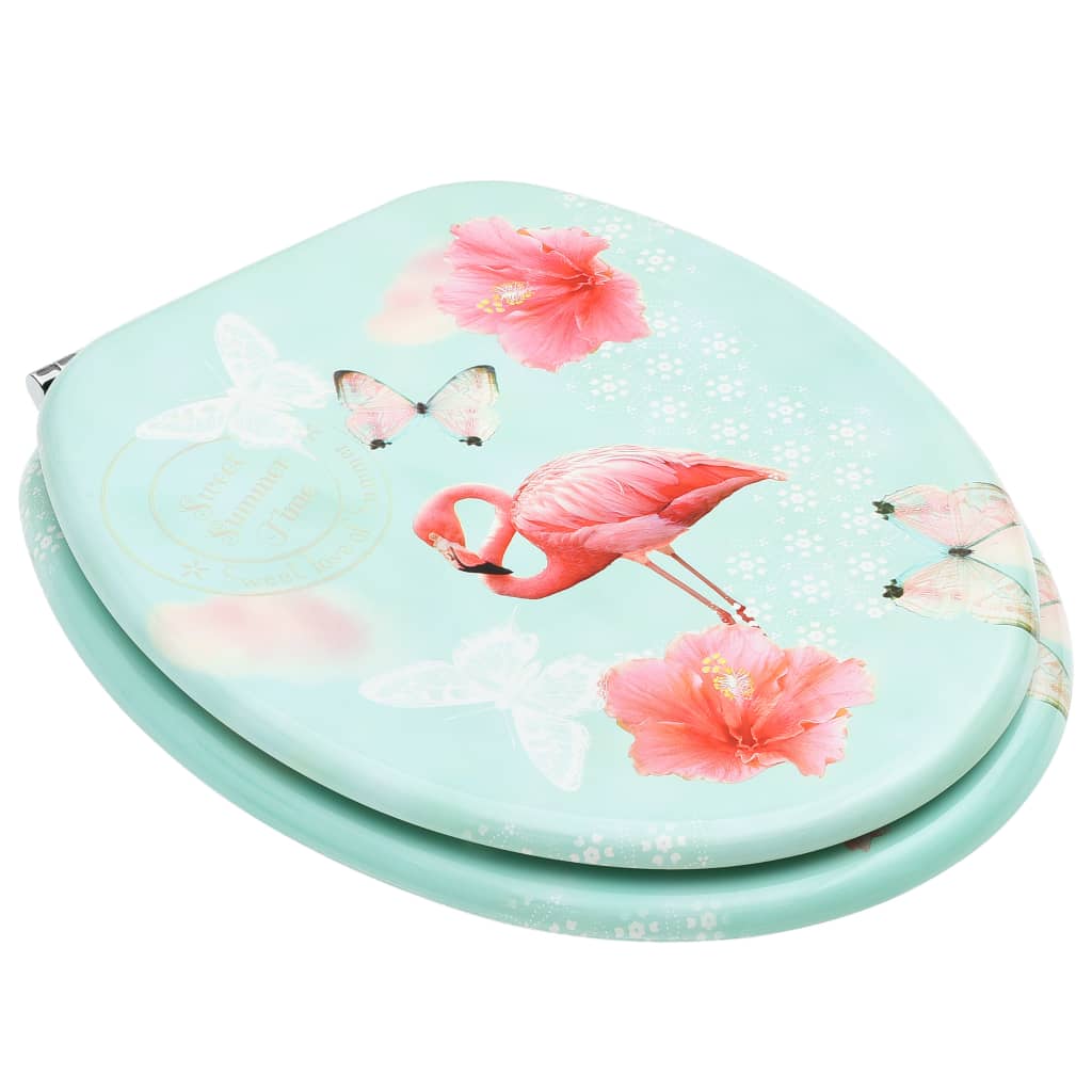 Toiletbril met deksel flamingo MDF is nu te koop bij PeponiXL, paradijselijk wonen!