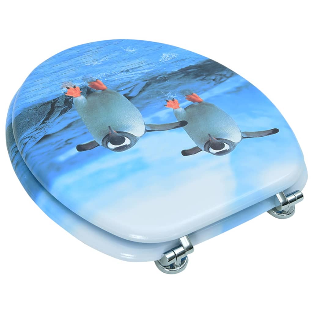 Toiletbril met deksel pinguïn MDF is nu te koop bij PeponiXL, paradijselijk wonen!