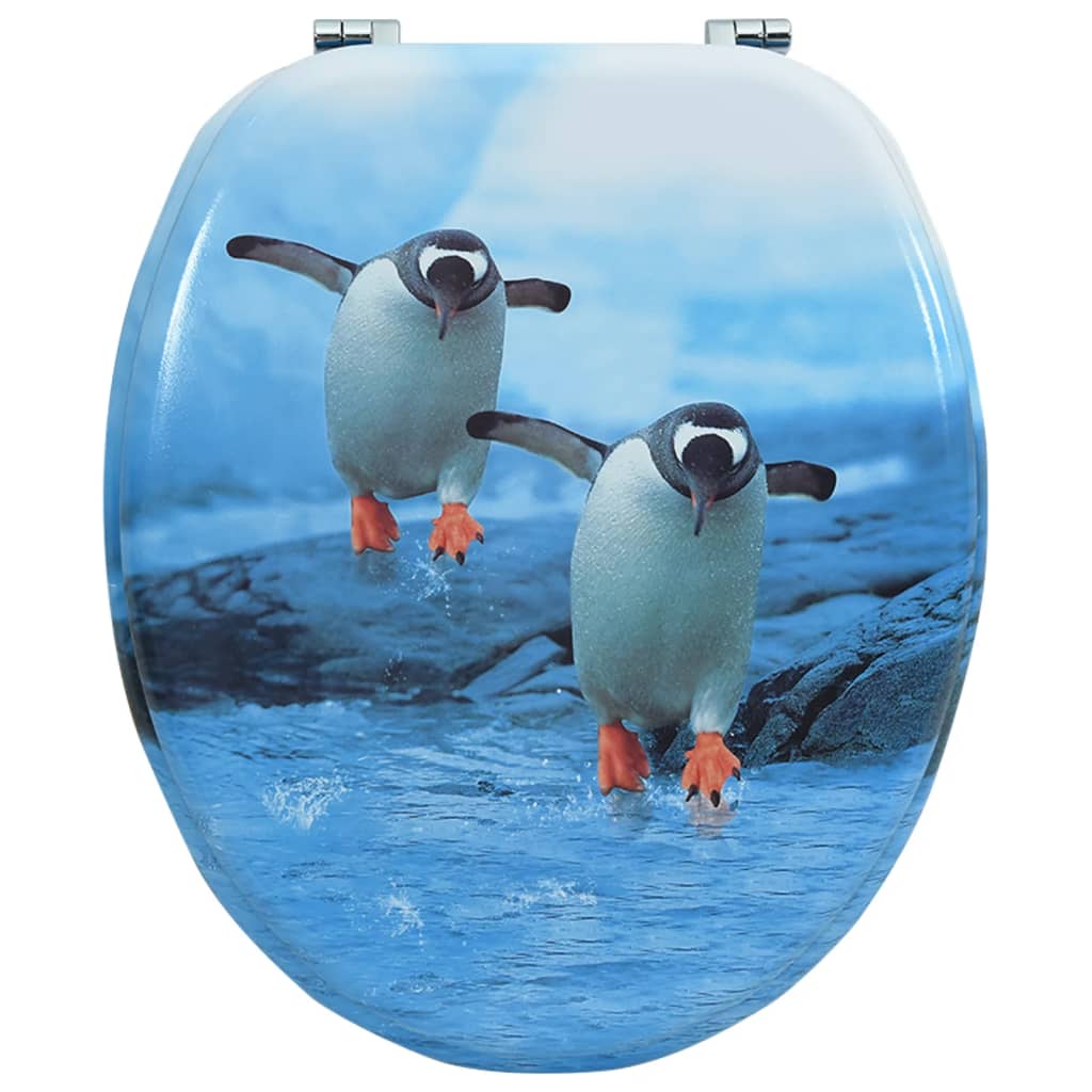 Toiletbril met deksel pinguïn MDF is nu te koop bij PeponiXL, paradijselijk wonen!