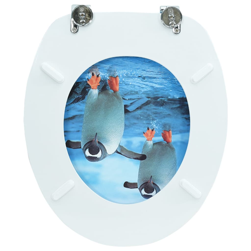 Toiletbril met deksel pinguïn MDF is nu te koop bij PeponiXL, paradijselijk wonen!