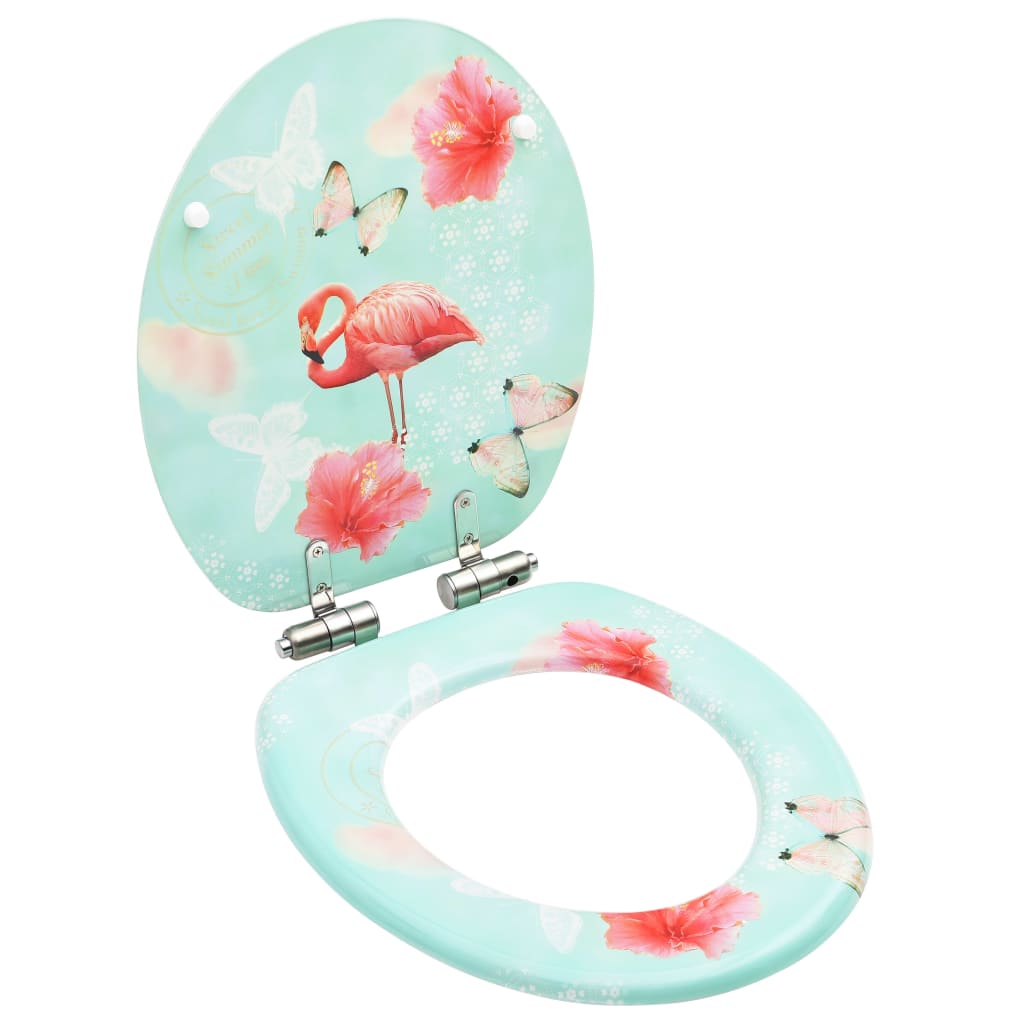 Toiletbril met soft-close deksel flamingo MDF is nu te koop bij PeponiXL, paradijselijk wonen!