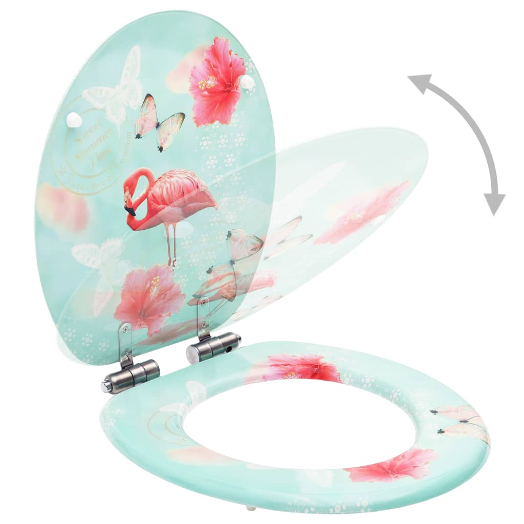 Toiletbril met soft-close deksel flamingo MDF is nu te koop bij PeponiXL, paradijselijk wonen!
