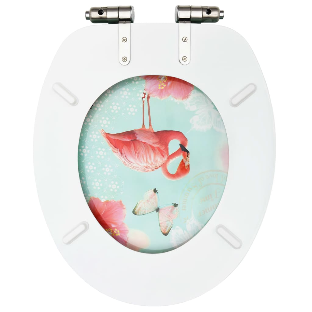 Toiletbril met soft-close deksel flamingo MDF is nu te koop bij PeponiXL, paradijselijk wonen!