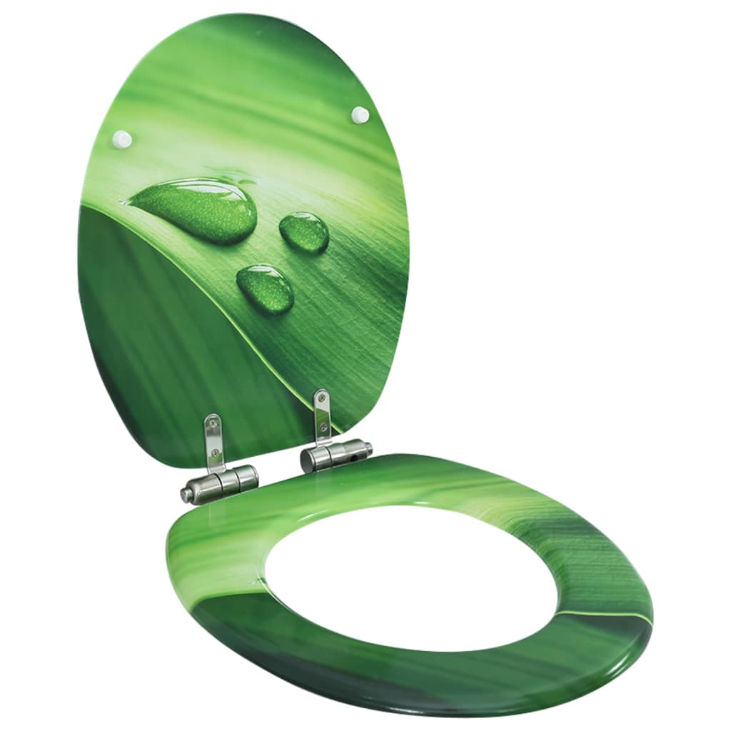 Toiletbril met soft-close deksel waterdruppel MDF groen is nu te koop bij PeponiXL, paradijselijk wonen!