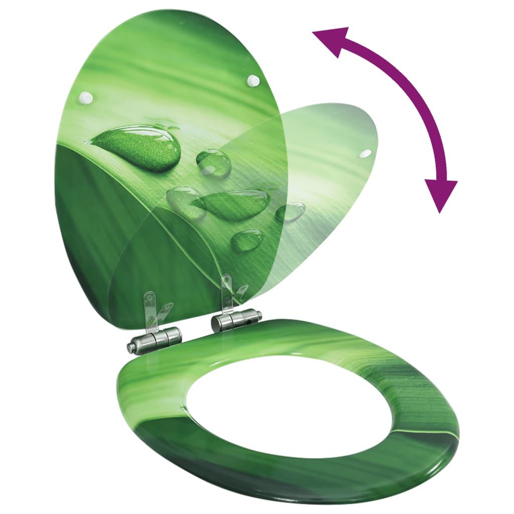 Toiletbril met soft-close deksel waterdruppel MDF groen is nu te koop bij PeponiXL, paradijselijk wonen!