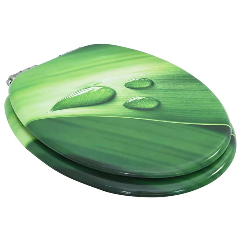 Toiletbril met soft-close deksel waterdruppel MDF groen is nu te koop bij PeponiXL, paradijselijk wonen!