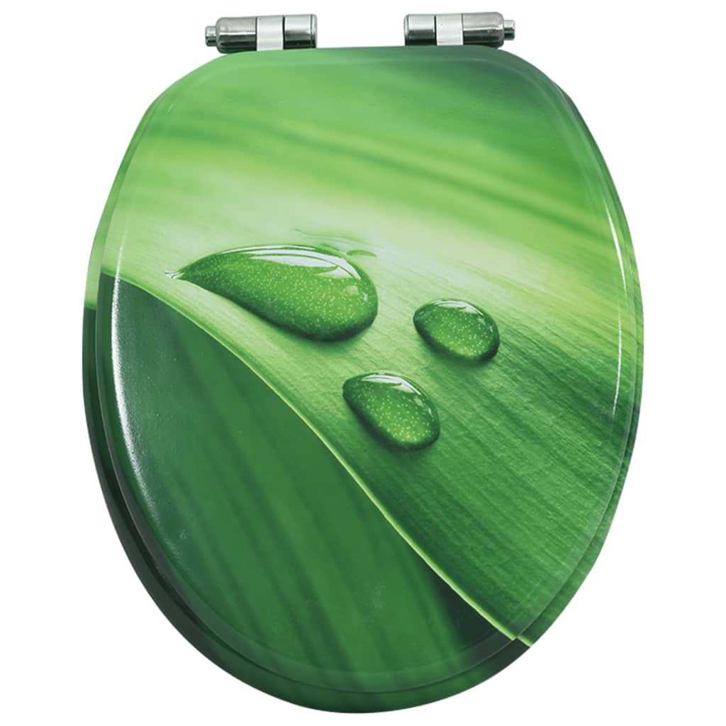 Toiletbril met soft-close deksel waterdruppel MDF groen is nu te koop bij PeponiXL, paradijselijk wonen!