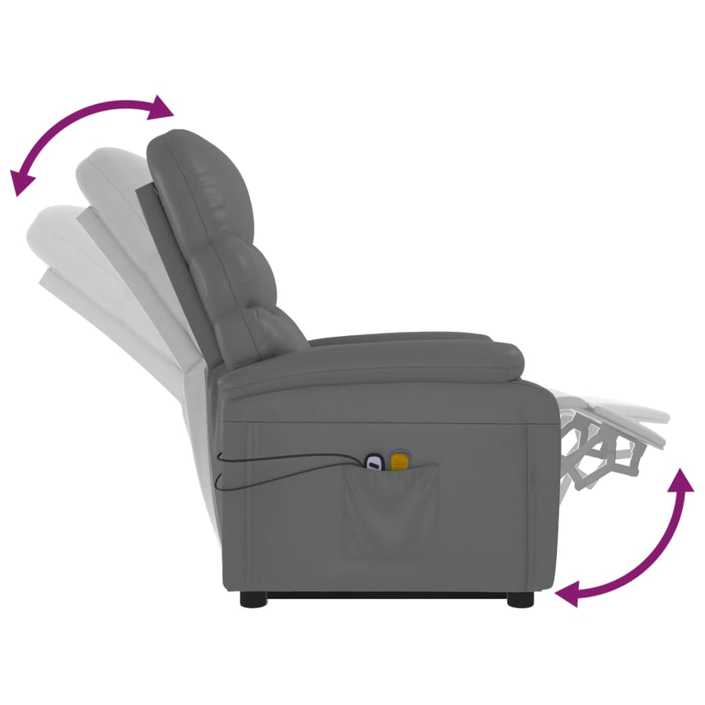 Sta-op-massagestoel kunstleer antracietkleurig is nu te koop bij PeponiXL, paradijselijk wonen!