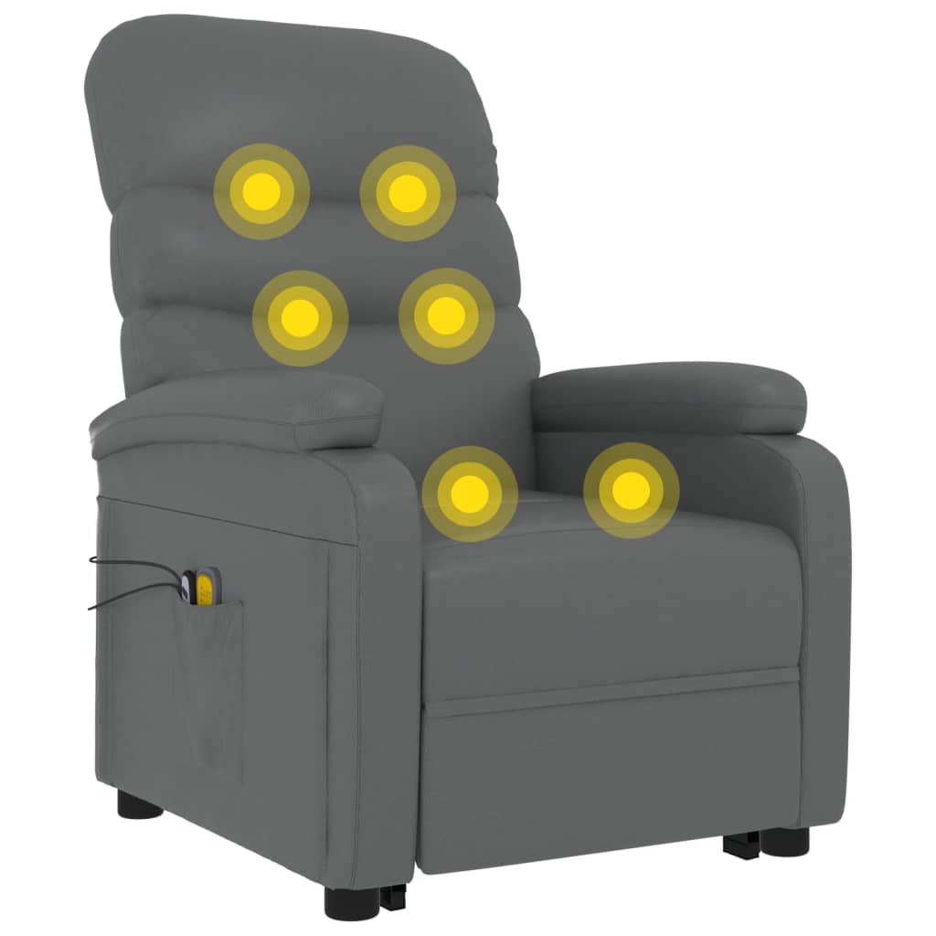 Sta-op-massagestoel kunstleer antracietkleurig is nu te koop bij PeponiXL, paradijselijk wonen!