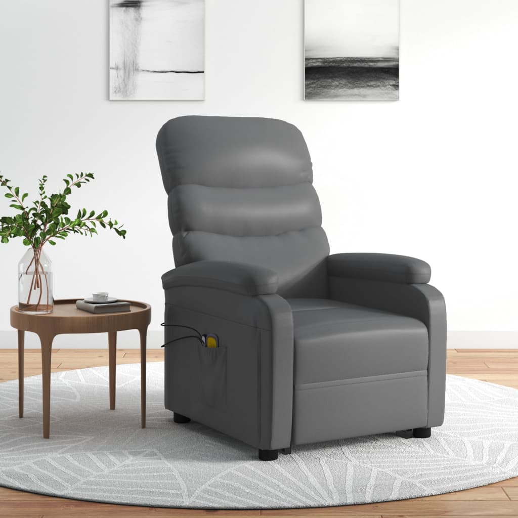 Sta-op-massagestoel kunstleer antracietkleurig is nu te koop bij PeponiXL, paradijselijk wonen!