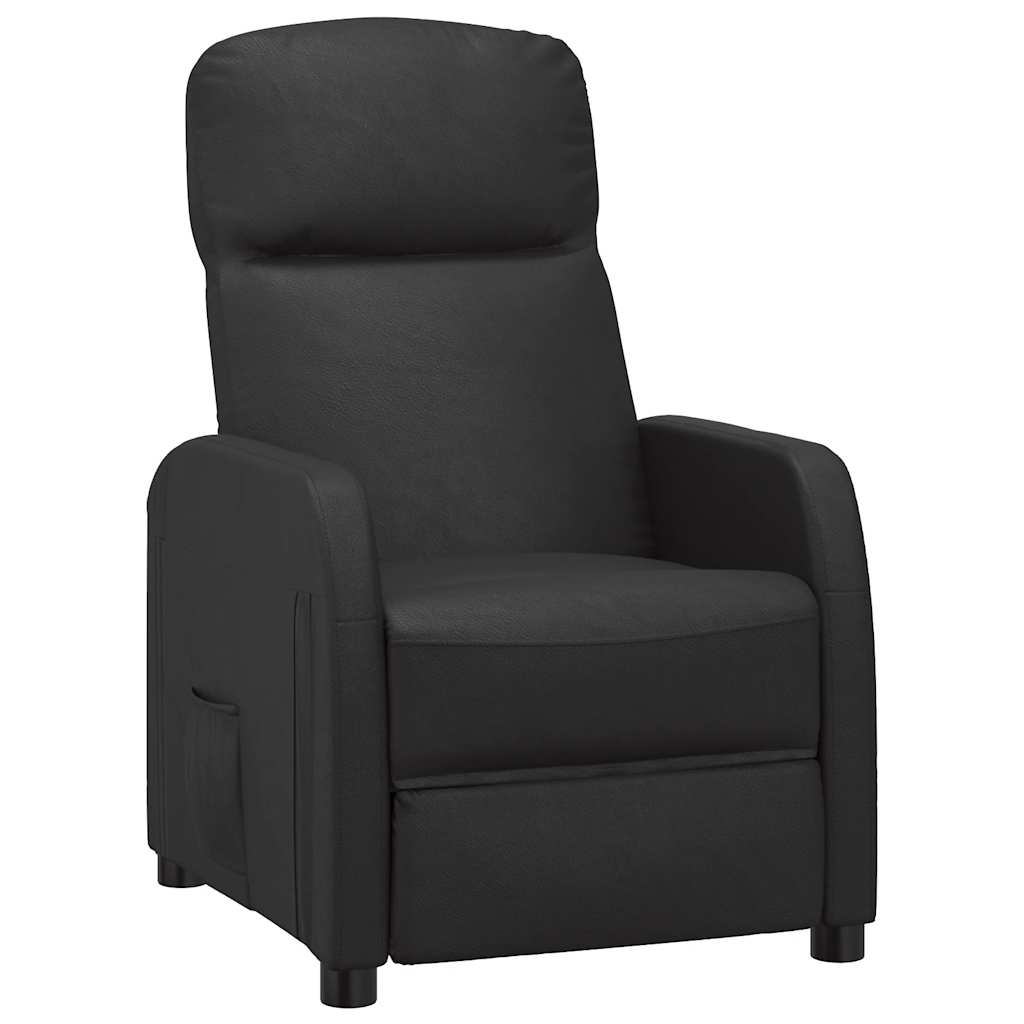 Fauteuil verstelbaar kunstleer zwart is nu te koop bij PeponiXL, paradijselijk wonen!