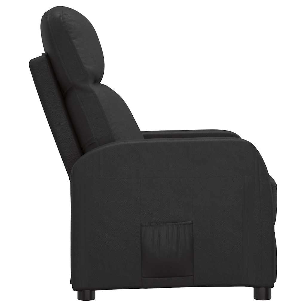 Fauteuil verstelbaar kunstleer zwart is nu te koop bij PeponiXL, paradijselijk wonen!