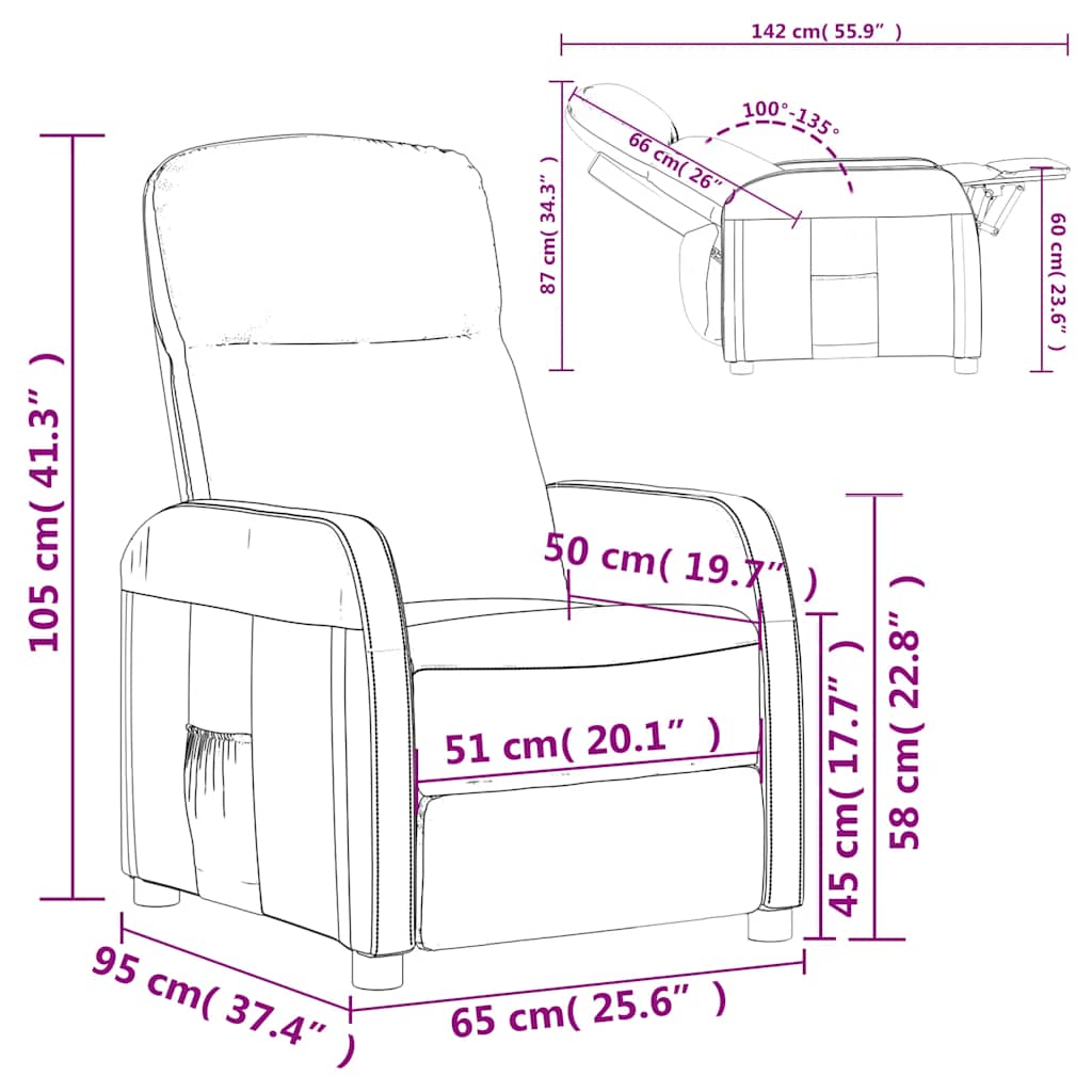 Fauteuil verstelbaar kunstleer zwart is nu te koop bij PeponiXL, paradijselijk wonen!