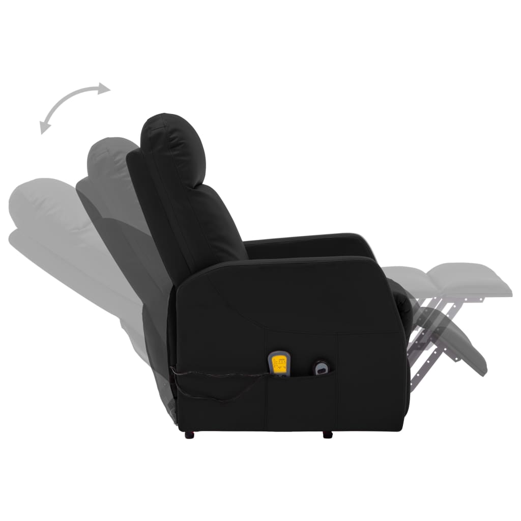 Sta-op-massagestoel kunstleer zwart is nu te koop bij PeponiXL, paradijselijk wonen!