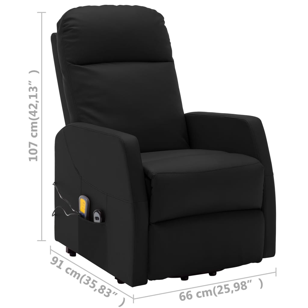 Sta-op-massagestoel kunstleer zwart is nu te koop bij PeponiXL, paradijselijk wonen!