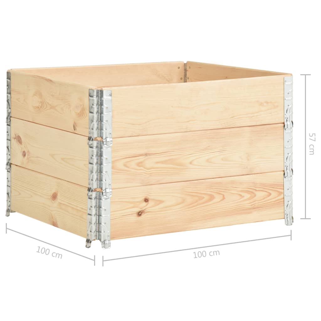 3 st Plantenbakken verhoogd 100x100 cm massief grenenhout is nu te koop bij PeponiXL, paradijselijk wonen!