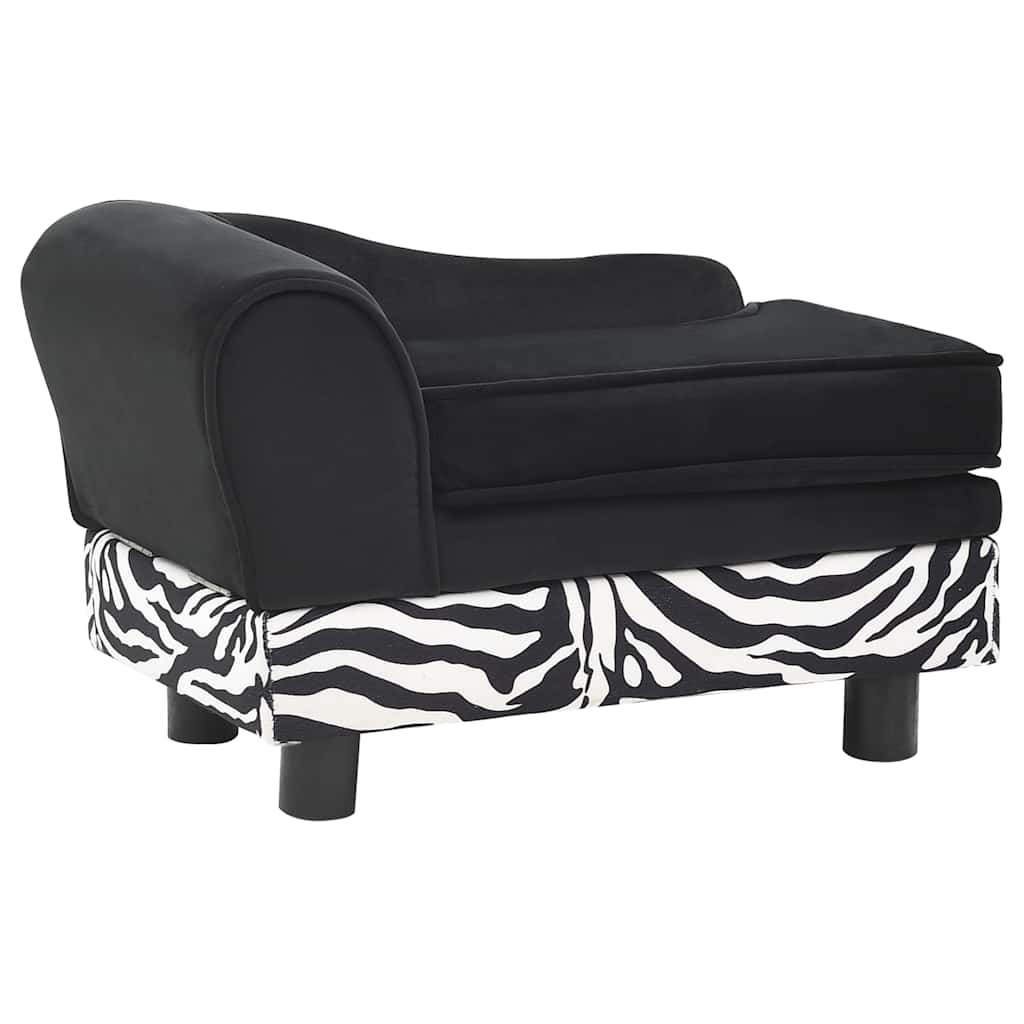 Hondenbank 57x34x36 cm pluche zwart is nu te koop bij PeponiXL, paradijselijk wonen!