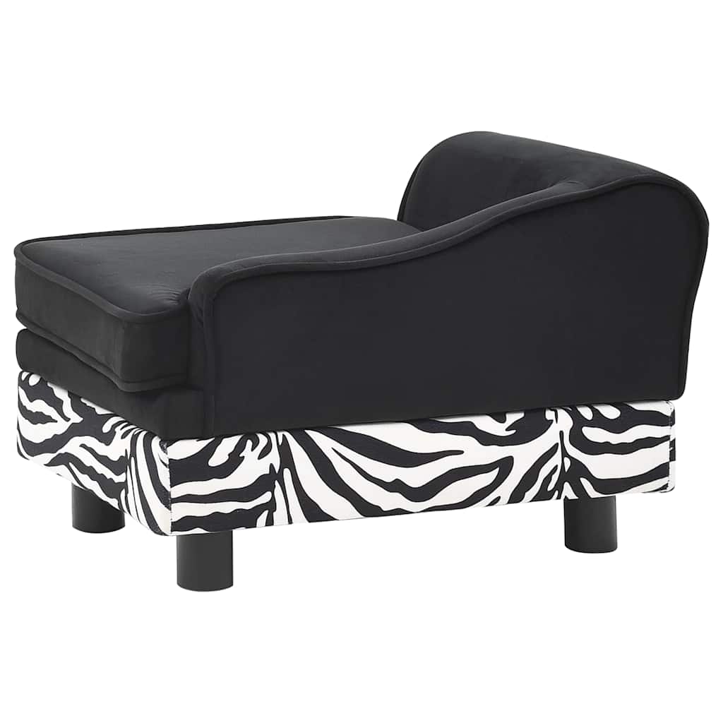 Hondenbank 57x34x36 cm pluche zwart is nu te koop bij PeponiXL, paradijselijk wonen!