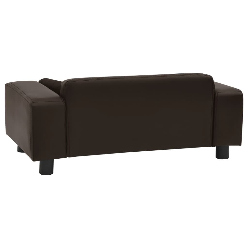Hondenbank 81x43x31 cm pluche en kunstleer bruin is nu te koop bij PeponiXL, paradijselijk wonen!