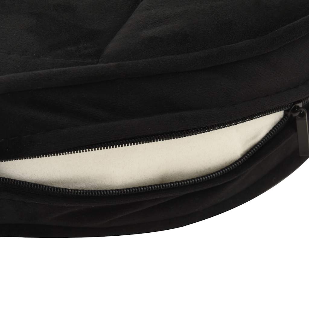 Hondenbank 48x48x32 cm pluche en kunstleer zwart is nu te koop bij PeponiXL, paradijselijk wonen!