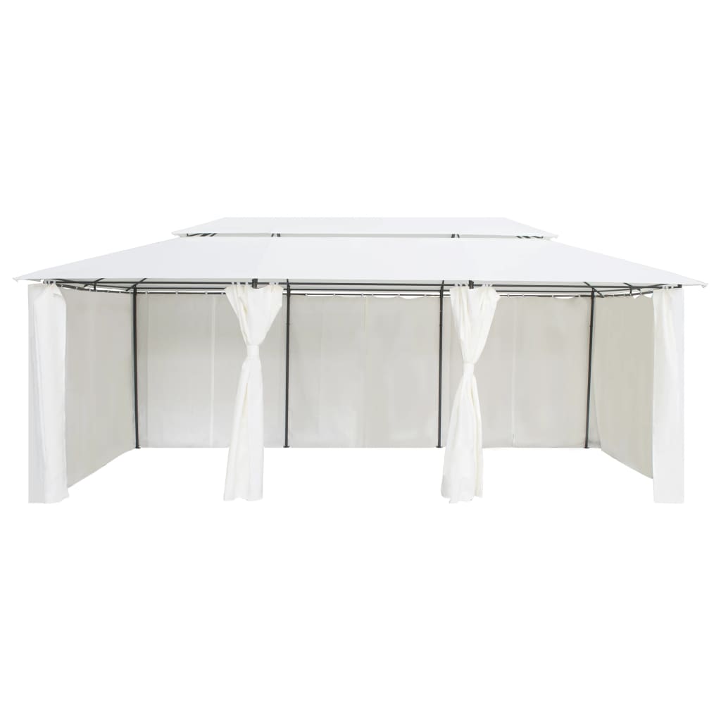 Prieel met gordijnen 180g/m² 600x298x270 cm wit is nu te koop bij PeponiXL, paradijselijk wonen!