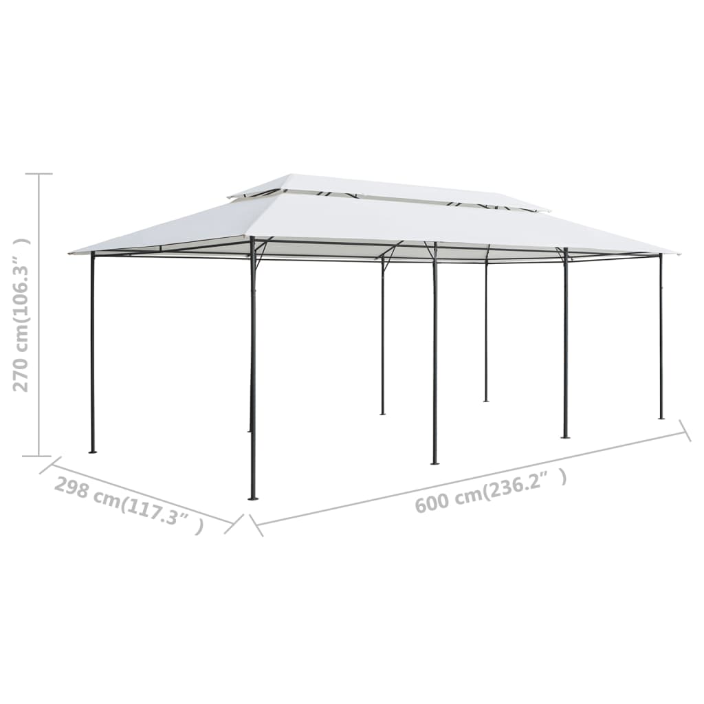 Prieel met gordijnen 180g/m² 600x298x270 cm wit is nu te koop bij PeponiXL, paradijselijk wonen!