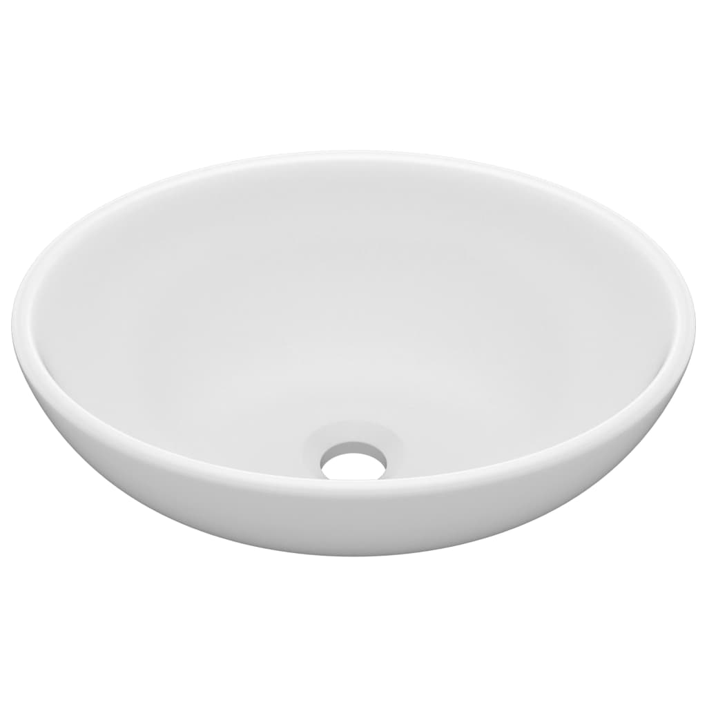Wastafel ovaal 40x33 cm keramiek matwit is nu te koop bij PeponiXL, paradijselijk wonen!