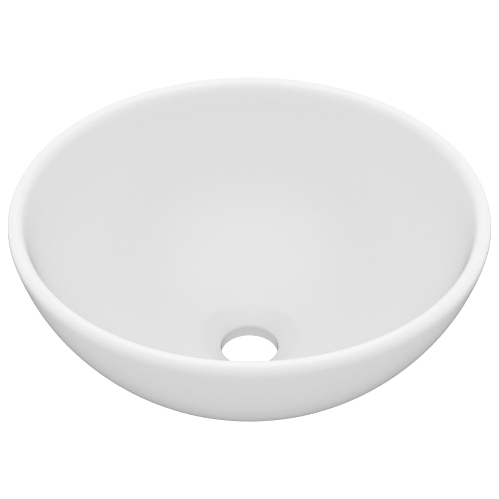 Wastafel rond 32,5x14 cm keramiek matwit is nu te koop bij PeponiXL, paradijselijk wonen!