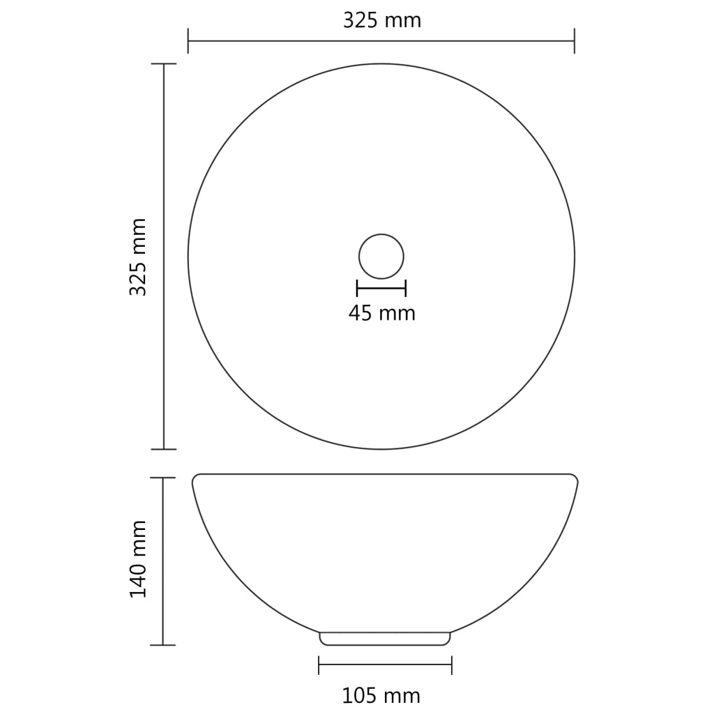 Wastafel rond 32,5x14 cm keramiek matwit is nu te koop bij PeponiXL, paradijselijk wonen!