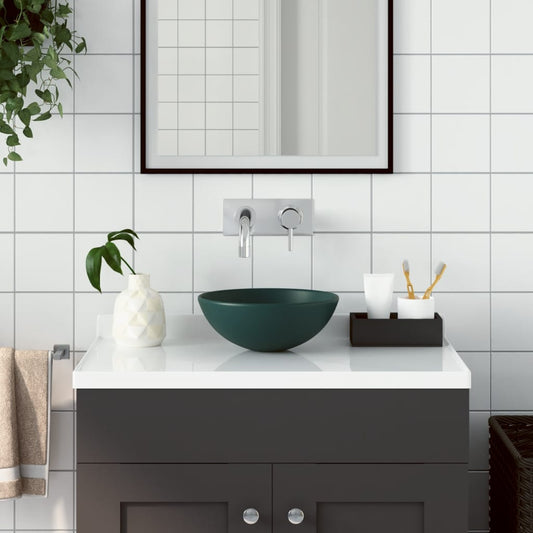 Wastafel rond keramiek donkergroen is nu te koop bij PeponiXL, paradijselijk wonen!