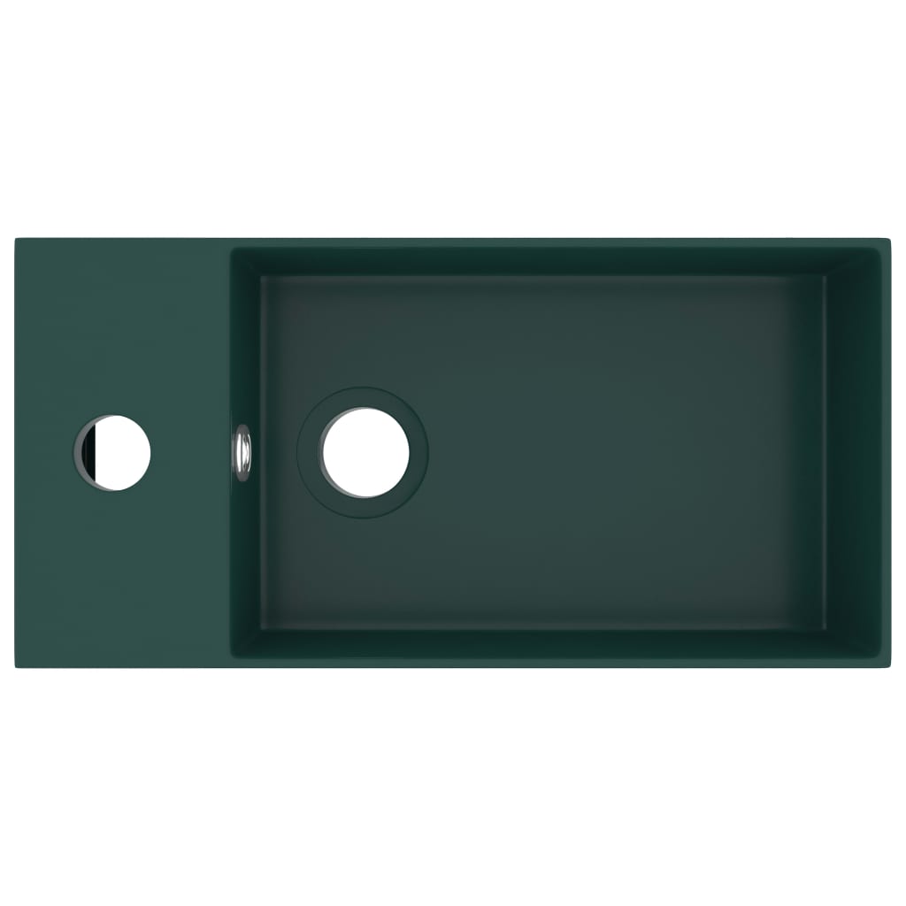 Wastafel met overloop keramiek donkergroen is nu te koop bij PeponiXL, paradijselijk wonen!