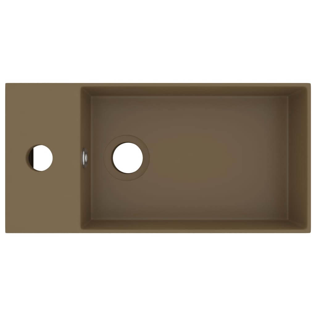 Wastafel met overloop keramiek matcrème is nu te koop bij PeponiXL, paradijselijk wonen!