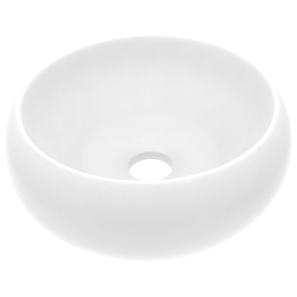 Wastafel rond 40x15 cm keramiek matwit is nu te koop bij PeponiXL, paradijselijk wonen!