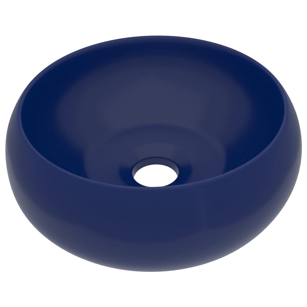 Wastafel rond 40x15 cm keramiek mat donkerblauw is nu te koop bij PeponiXL, paradijselijk wonen!