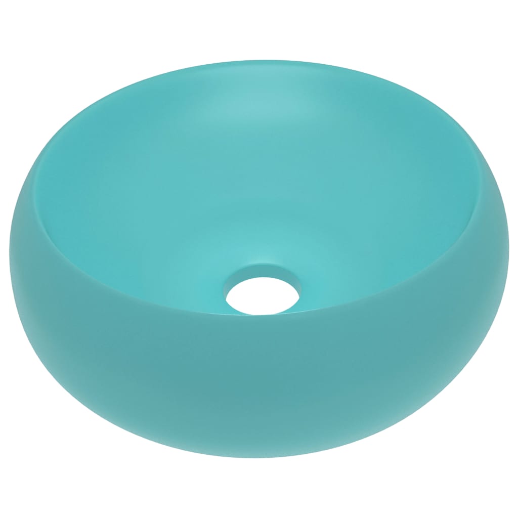 Wastafel rond 40x15 cm keramiek mat lichtgroen is nu te koop bij PeponiXL, paradijselijk wonen!