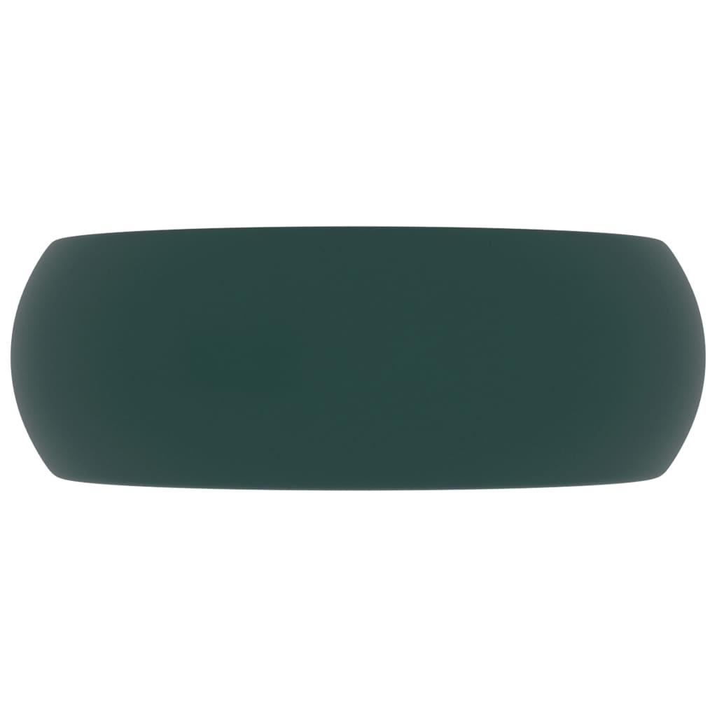 Wastafel rond 40x15 cm keramiek mat donkergroen is nu te koop bij PeponiXL, paradijselijk wonen!