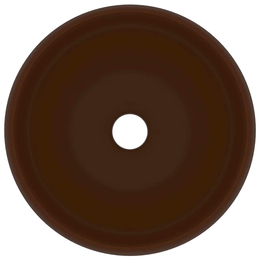 Wastafel rond 40x15 cm keramiek mat donkerbruin