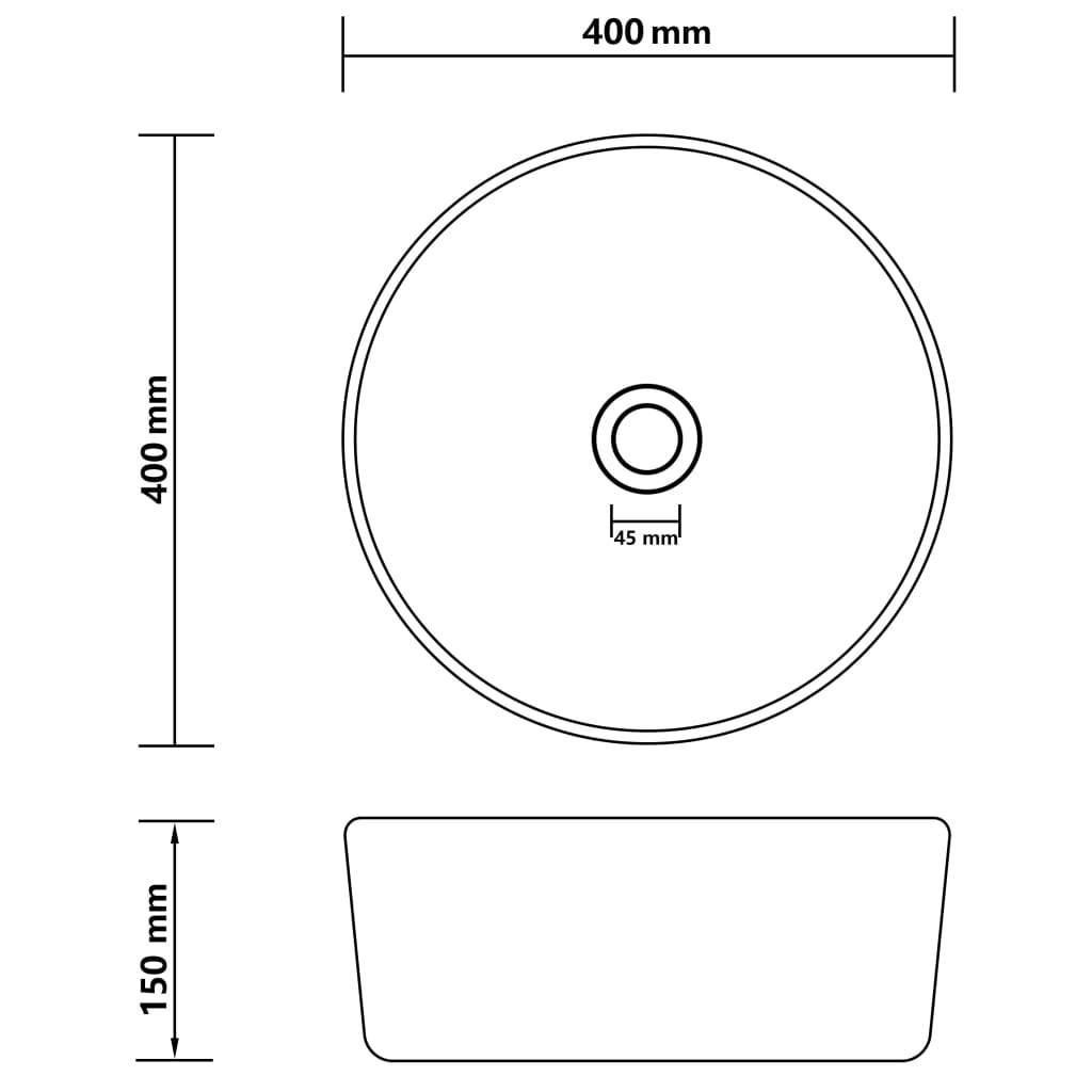 Wastafel rond 40x15 cm keramiek mat donkerbruin is nu te koop bij PeponiXL, paradijselijk wonen!