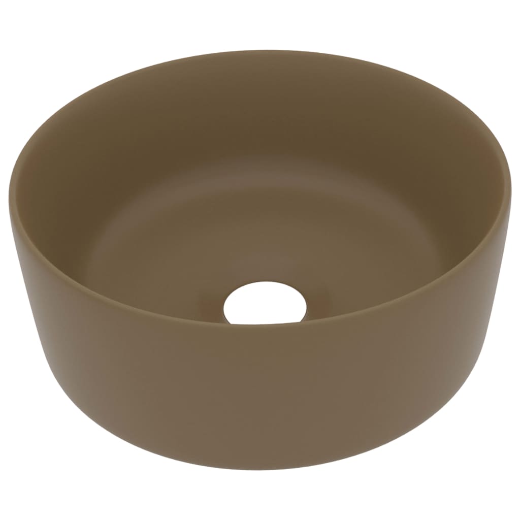 Wastafel rond 40x15 cm keramiek matcrème is nu te koop bij PeponiXL, paradijselijk wonen!