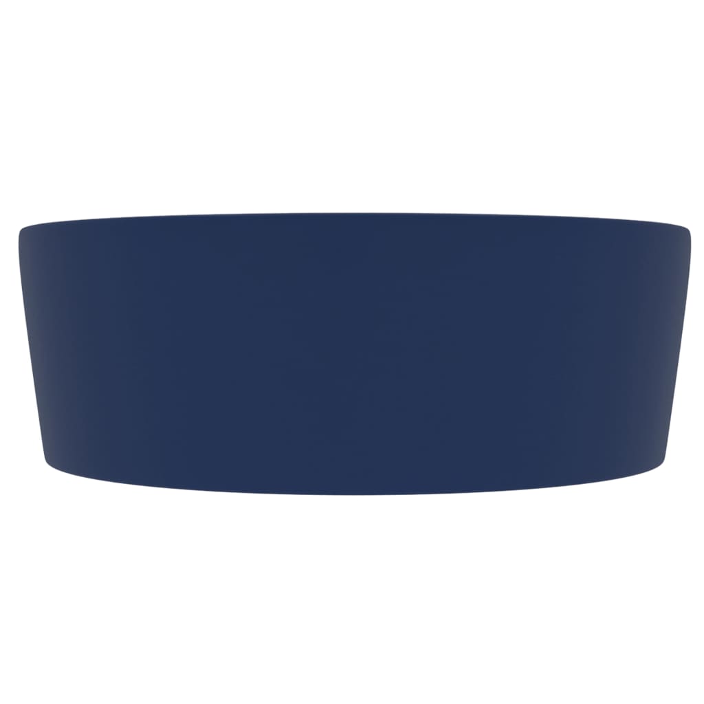 Wastafel met overloop 36x13 cm keramiek mat donkerblauw is nu te koop bij PeponiXL, paradijselijk wonen!