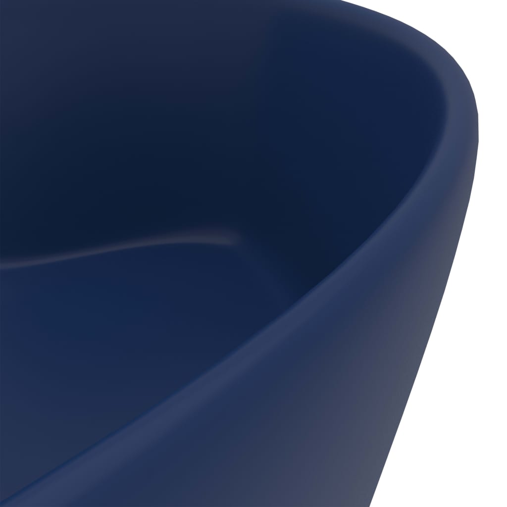 Wastafel met overloop 36x13 cm keramiek mat donkerblauw is nu te koop bij PeponiXL, paradijselijk wonen!
