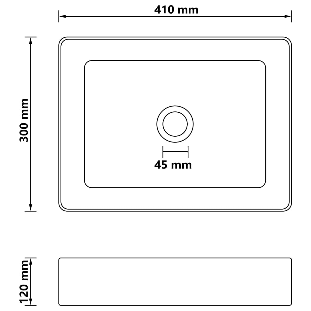 Wastafel 41x30x12 cm keramiek matwit is nu te koop bij PeponiXL, paradijselijk wonen!