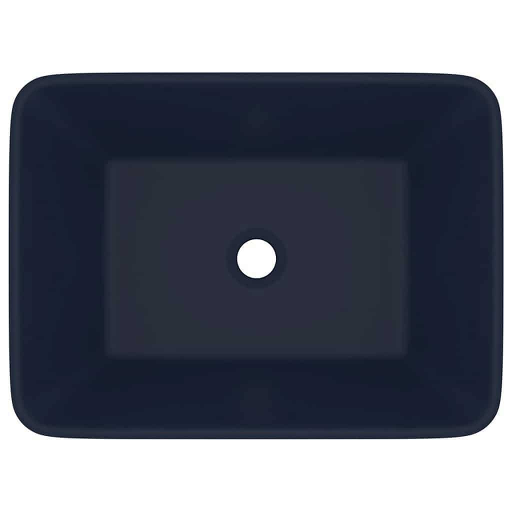 Wastafel 41x30x12 cm keramiek mat donkerblauw