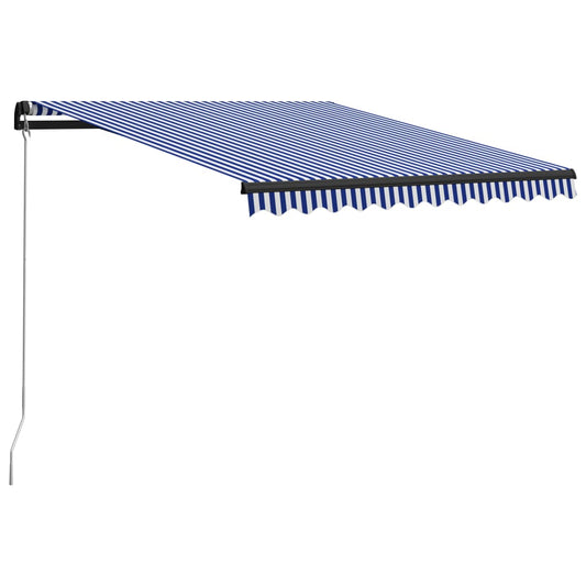 Luifel handmatig uittrekbaar 300x250 cm blauw en wit is nu te koop bij PeponiXL, paradijselijk wonen!